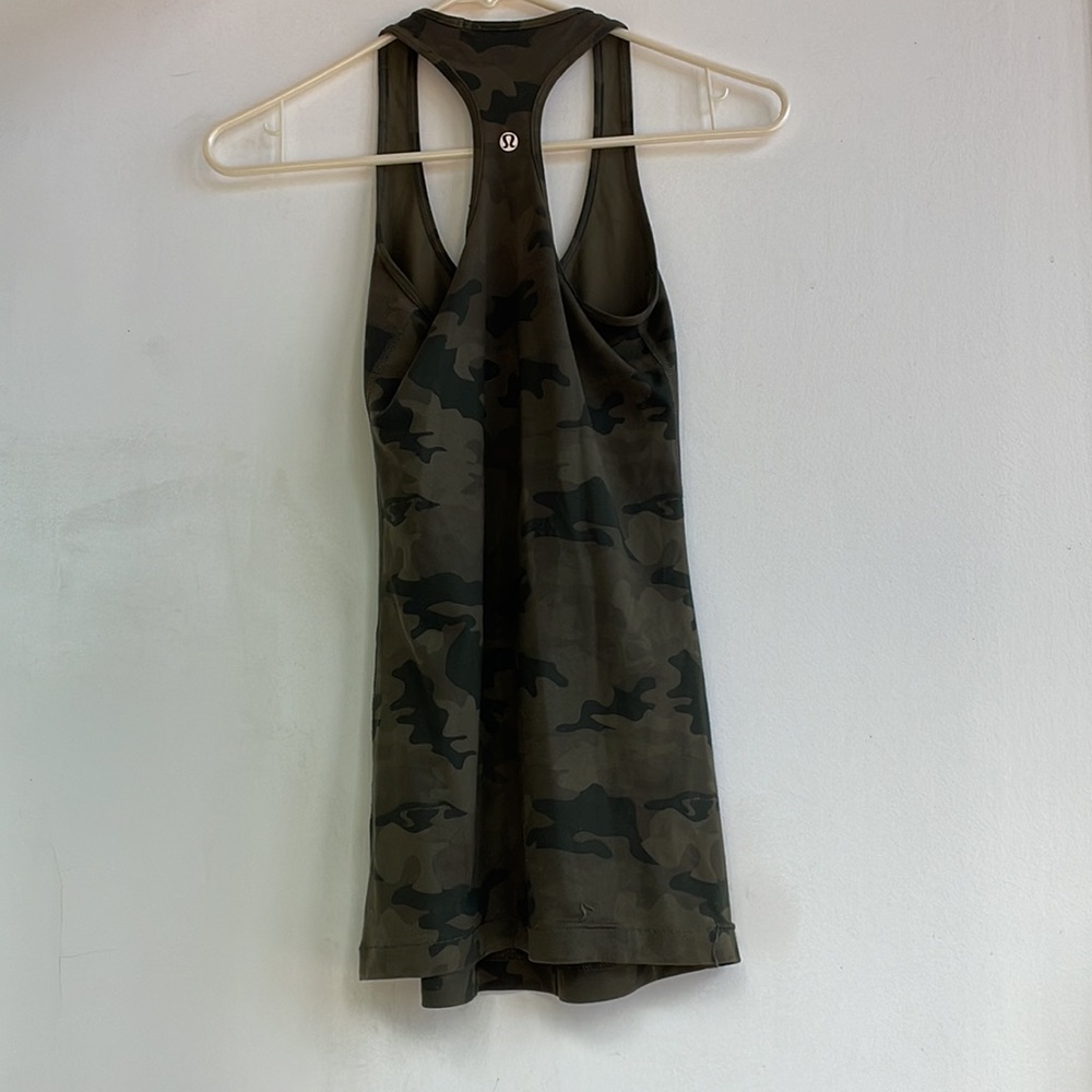 Lululemon Green Camo Racerback Tank - Picture 2 of 4
